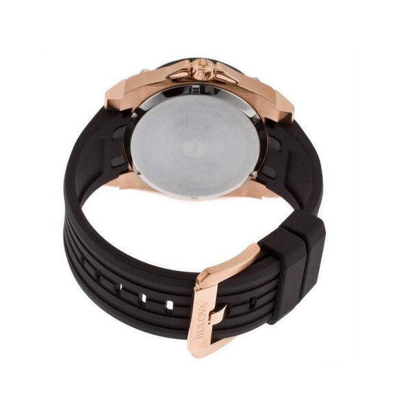 Bulova Icon Collection Quartz Men's Black Silicon Calendar Watch - Picture 3 of 7